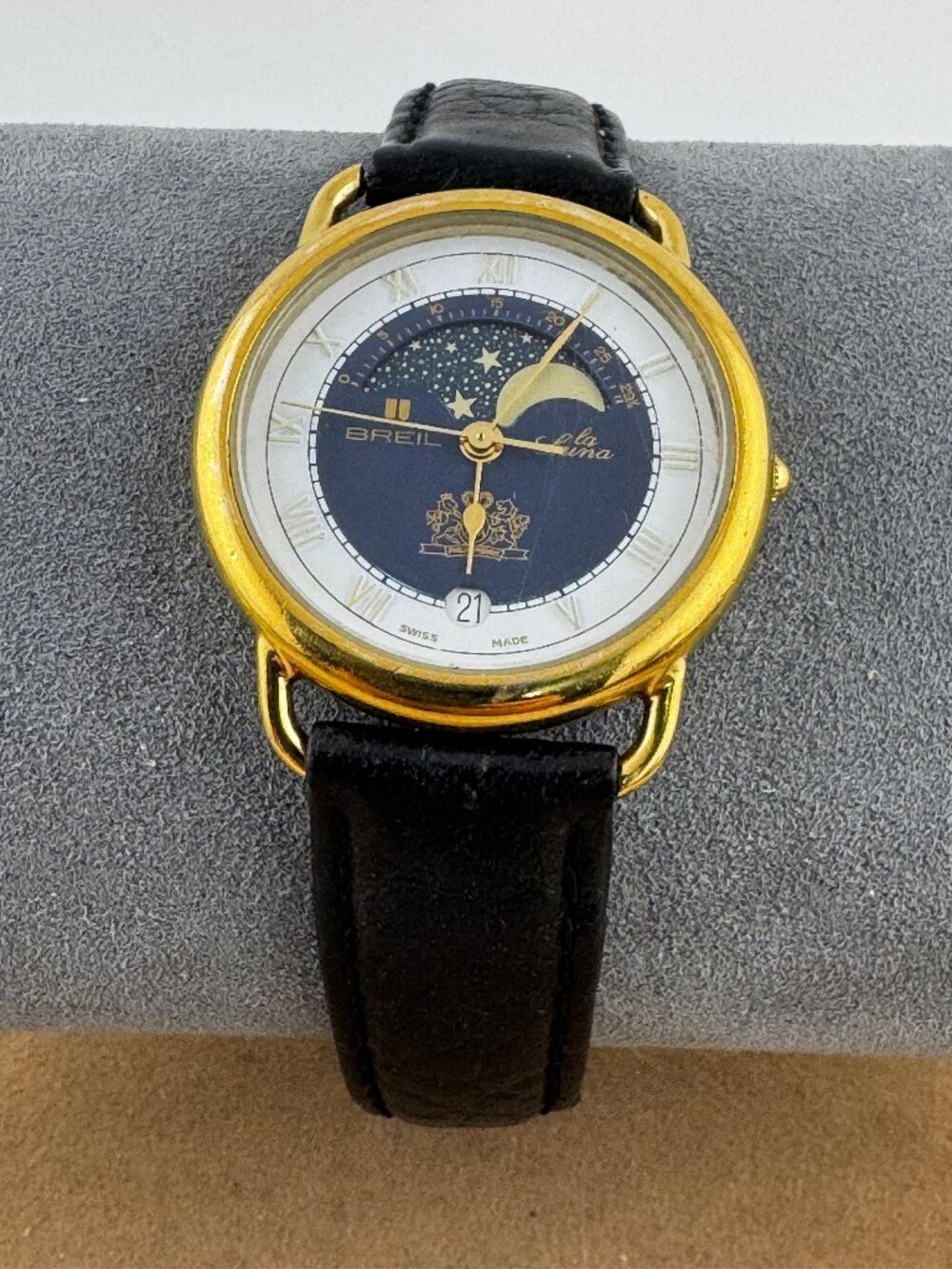 Vintage Rare 1990's Unisex Breil La Luna Moon Phase Swiss Made Watch